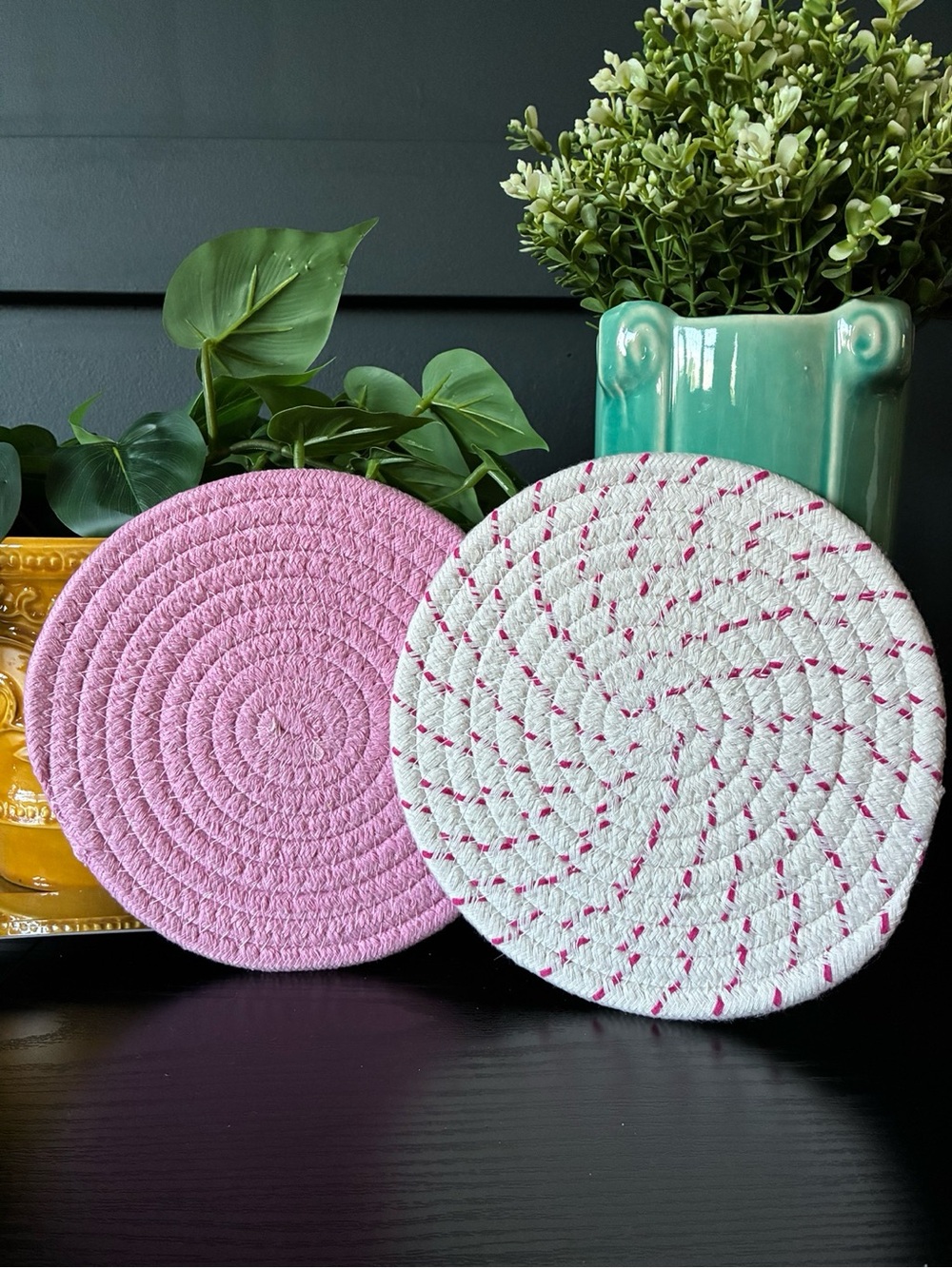 Mix & Match Cottagecore Woven Trivets Hot Pads – Choose Your Colors & Set Size